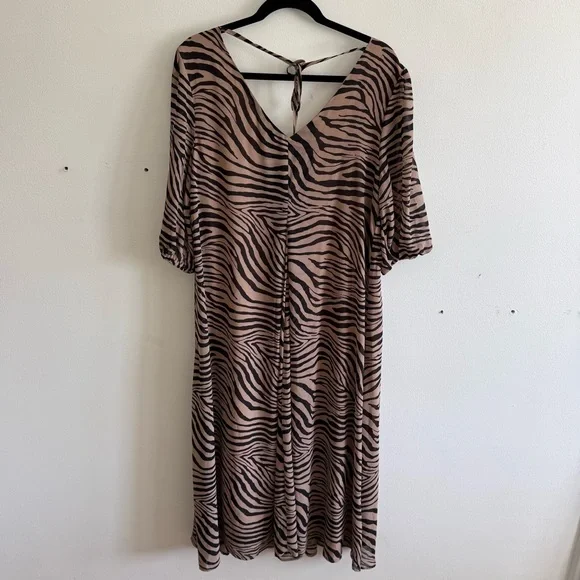 Petal & Pup Maxi Zebra Print Dress Flowy Sundress Spring Summer Casual Feminine - Picture 7 of 8